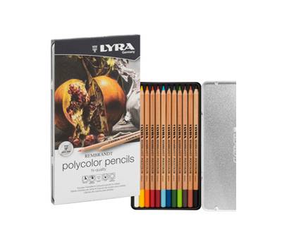 Pastelli colorati Rembrandt Polycolor - 3,7 mm - colori assortiti - astuccio in metallo 12 pezzi - Lyra - L2001120 - 4084900170304 - DMwebShop