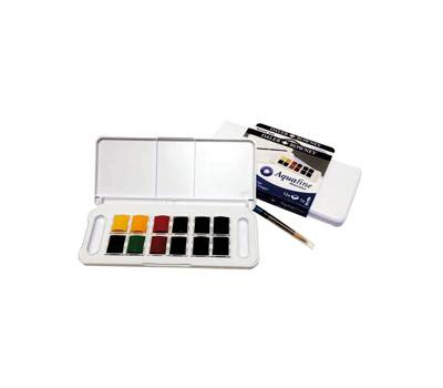 Acquerelli Aquafine - Godet - colori assortiti - scatola in plastica 12 acquerelli + 1 pennello - Daler Rowney - D131900001 - 5011386117058 - DMwebShop