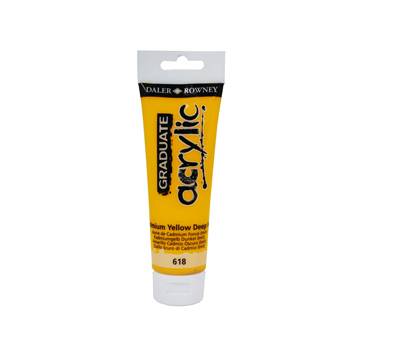 Colore acrilico fine Graduate - 120 ml - giallo cadmio scuro - Daler Rowney - D123120618 - 5011386062631 - DMwebShop