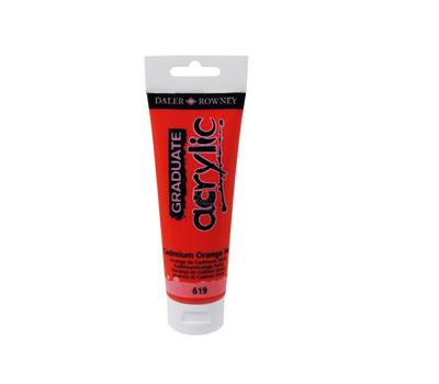 Colore acrilico fine Graduate - 120 ml - arancio cadmio scuro - Daler Rowney - D123120619 - 85519A - DMwebShop