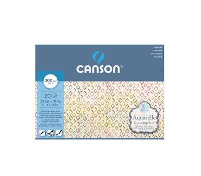 Blocco collato 4 lati Aquerelle - 23 x 31 cm - 300 gr - 20 fogli - grana ruvida - Canson - 400106442 - 3148950136039 - DMwebShop