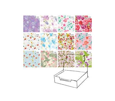 Carta regalo - raso - Fiori - 70 x 100 cm - scatola 100 fogli - Rex Sadoch - R4403GEN - 8006715132106 - DMwebShop