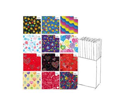 Carta regalo - 2 mt x 70 cm - fantasie assortite - espositore 50 rotoli - Rex Sadoch - GR3J1GEN - 8006715206845 - DMwebShop