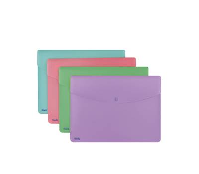 Buste con bottone Pastel - A4 - colori assortiti - PP - conf. 5 pezzi - Favorit - 400121107 - 8006779025956 - DMwebShop