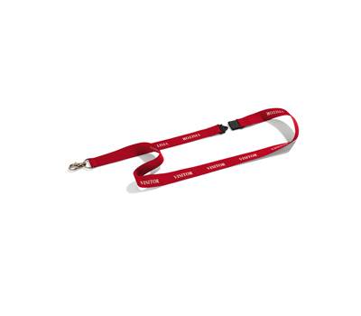 Cordoncini portabadge stampa visitor rosso - 44 cm - conf. 10 pezzi - Durable - 8238-03 - 4005546992549 - DMwebShop
