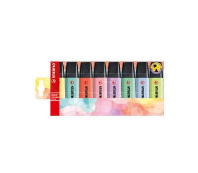 Evidenziatori Boss Pastel - punta a scalpello - colori assortiti - astuccio 8 pezzi - Stabilo - 70/8-3 - 4006381558204 - DMwebShop