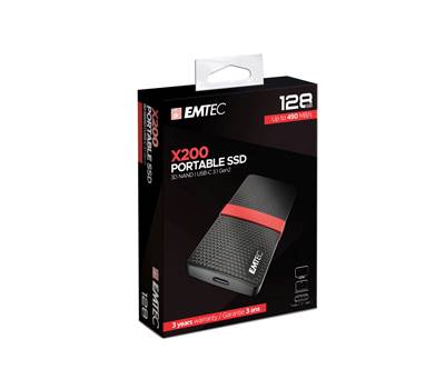 SSD 3.1 Gen X200 Portable - 128 Gb - Emtec - ECSSD128GX200 - 3126170170200 - DMwebShop