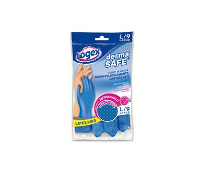 Guanti in nitrile Dermasafe - taglia L - blu - Logex Professional - 1254LXL - 8003350516902 - DMwebShop
