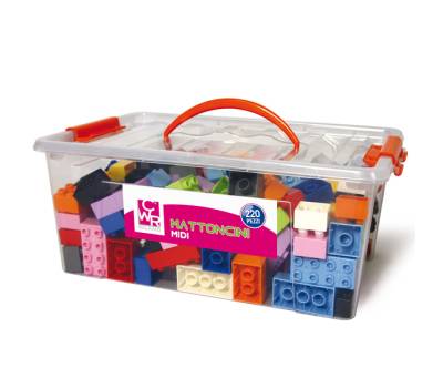 Mattoncini Midi da costruzione - in ABS - colori assortiti - bauletto da 220 pezzi - Cwr - 12353/2 - 8004957123548 - DMwebShop