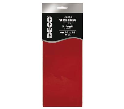 Carta velina - 20 gr - 50 x 76 cm - rosso - busta 5 fogli - Deco - 12283/06 - 8004957122862 - DMwebShop