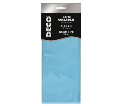 Carta velina - 20 gr - 50 x 76 cm - azzurro - busta 5 fogli - Deco - 12283/13 - 8004957122886 - DMwebShop