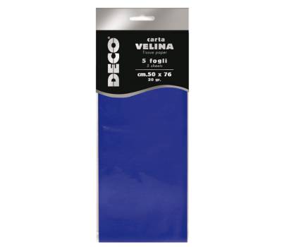 Carta velina - 20 gr - 50 x 76 cm - blu - busta 5 fogli - Deco - 12283/14 - 8004957122893 - DMwebShop