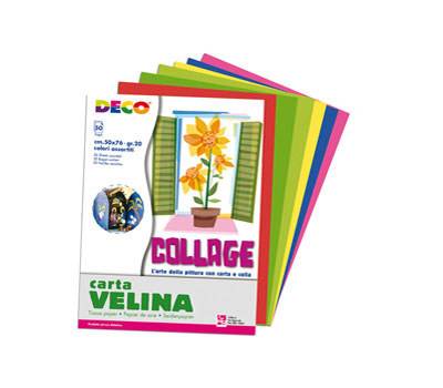 Carta velina - 50 x 76 cm - 10 colori assortiti - busta 50 fogli - Deco - 09382 - 8004957093827 - DMwebShop