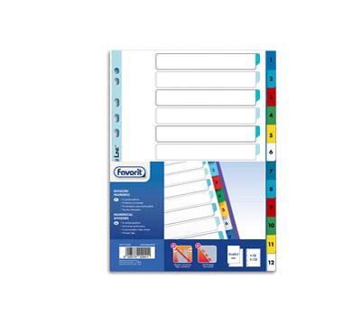 Divisori numerici 12 tacche - A4 - PP - colori assortiti - Favorit - 400132468 - 8006779029411 - DMwebShop