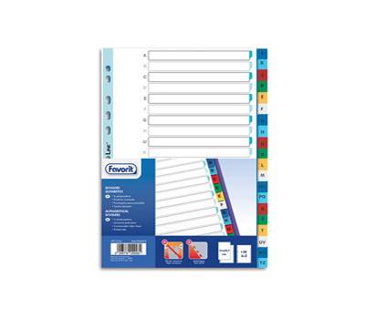 Divisori alfabetici 20 tacche - PP - A4 - colori assortiti - Favorit - 400132466 - 8006779029282 - DMwebShop