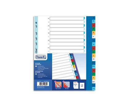 Divisori alfabetici 20 tacche - PP - A4 maxi - colori assortiti - Favorit - 400132467 - 8006779029350 - DMwebShop