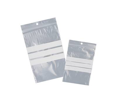 Sacchetti zip - con bande scrivibili e foro - 8 x 12 cm - 50 micron - PE - conf. 100 pezzi - Viva - 3070BAD - 8014035216000 - DMwebShop