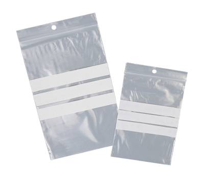 Sacchetto zip - con bande scrivibili e foro - 12 x 17 cm - 50 micron - PE - conf. 100 pezzi - Viva - 3080BAD - 8014035216017 - DMwebShop