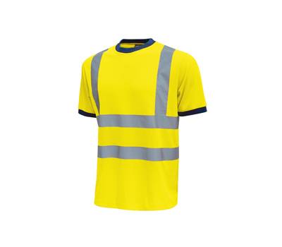 T-shirt alta visibilita' Glitter - taglia XL - giallo fluo - conf. 3 pezzi - U-power - HL197YF-XL - 8033546444405 - DMwebShop