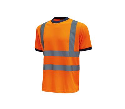 T-shirt alta visibilita' Glitter - taglia L - arancio fluo - conf. 3 pezzi - U-power - HL197OF-L - 8033546444320 - DMwebShop