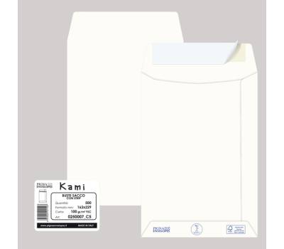 Busta sacco KAMI STRIP bianca carta riciclata FSC - 162 x 229 mm - 100 gr - conf. 500 pezzi - Pigna - 0250007C5 - 8059020921507 - DMwebShop