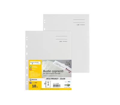 Buste con foratura universale Atla Privacy per documenti riservati - conf. 10 pezzi - Sei Rota - 662230 - 8004972028576 - DMwebShop