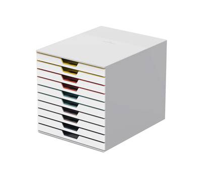 Cassettiera 10 cassetti colorati varicolor - bianco ghiaccio - 2,5 cm - Durable - 7630-27 - 4005546993270 - DMwebShop