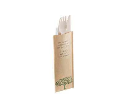 Bis coltello e forchetta in legno con tovagliolo - 16 cm - conf. 48 pezzi - Leone - Q1015 - 8024112010872 - DMwebShop Bis coltello e forchetta in legno con tovagliolo - 16 cm - conf. 48 pezzi - Leone - Q1015 - 8024112010872 - DMwebShop