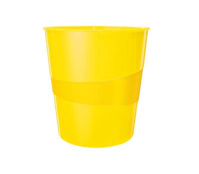 Cestino gettacarte WOW altezza 32,4 cm diametro 29 cm 15 lt giallo Leitz 52781016 - 1833