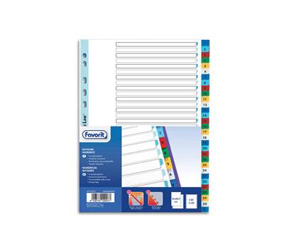 Divisori numerici 31 tacche A4 PP colori assortiti - 1378