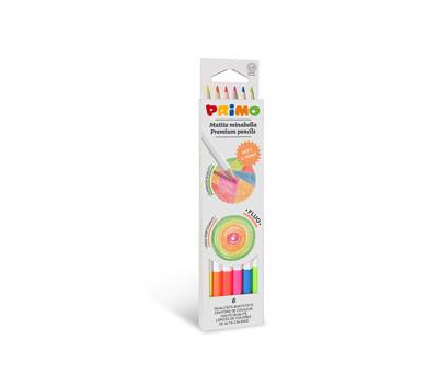Matite colorate Minabella diametro mina 3 - 8 mm colori fluo assortiti astuccio 6 pezzi Primo 5251MINAB6F - 9145