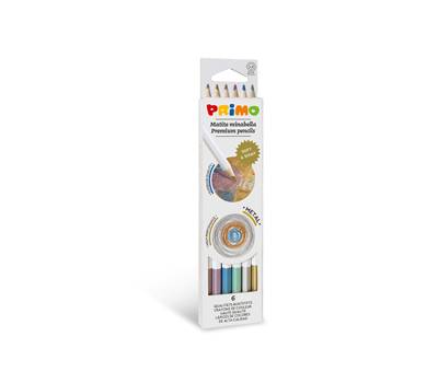 Matite colorate Minabella diametro mina 3 - 8 mm colori metallizzati assortiti astuccio 6 pezzi Primo 5252MINAB6M - 9155