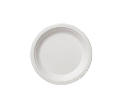 Piatti piano monouso Bio rotondo diametro 26 cm cellulosa canna da zucchero bianco Leone - 3809