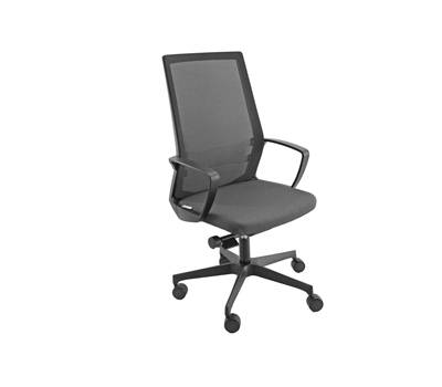 Poltrona semidirezionale I70 con braccioli inclusi grigio nero - 7750