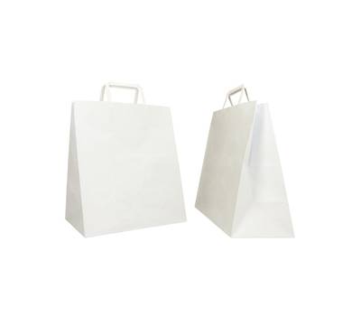 Shopper Flat Large 28 x 17 x 32 cm carta kraft bianco - 12085