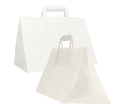 Shopper Flat XLarge - carta kraft - 32 x 22 x 24 cm - bianco - scatola 200 pezzi - Mainetti Bags - 072512 - 8029307072512 - DMwebShop