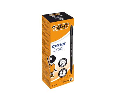 Penna a sfera - con cappuccio - Cristal Exact - punta 0,7 mm - nero - scatola 20 pezzi - Bic - 992603 - 3086123594142 - DMwebShop