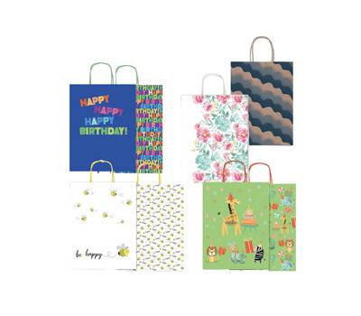 Shoppers - con manici - 16 x 21 x 8 cm - fantasie assortite - conf. 25 pezzi - Rex Sadoch - SDX16ASS - 8006715128710 - DMwebShop