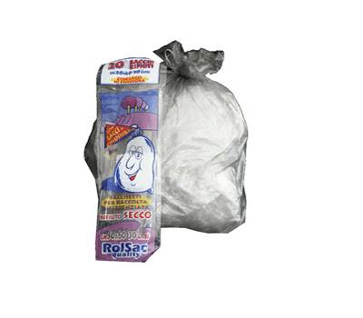 Sacchi - 50 x 60 cm - 30 lt - 16 micron - trasparente neutro - conf. 20 pezzi - Rolsac - 10064 - 8010405000712 - DMwebShop