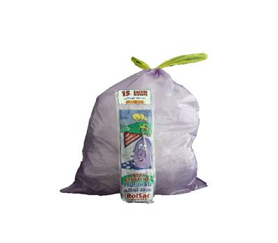 Sacchi - 55 x 65 cm - 44 lt - 18 micron - con maniglie - viola - conf. 15 pezzi - Rolsac - 10050 - 8010405000729 - DMwebShop