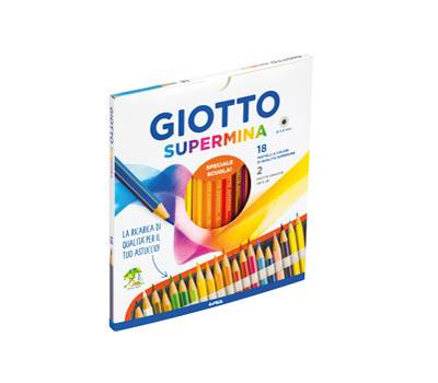 Pastello Supermina - mina 3,8 mm - con 2 matite HB / 2B - astuccio 18 + 2 pezzi - Giotto - 236300 - 8000825021183 - DMwebShop