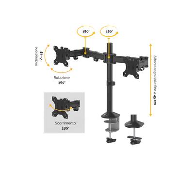 Bracci porta monitor Reflex Series doppio 55x11,6x72,6 cm - 16655