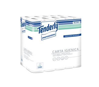Carta igienica pacco 30 rotoli 2 veli 160 strappi materiale riciclato Tenderly Professional - 14948 Carta igienica pacco 30 rotoli 2 veli 160 strappi materiale riciclato Tenderly Professional - 14948