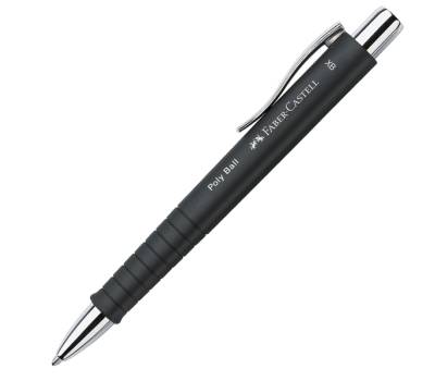 Penna a sfera a scatto Poly Ball Punta 0,7 mm fusto nero Faber Castell - 12578