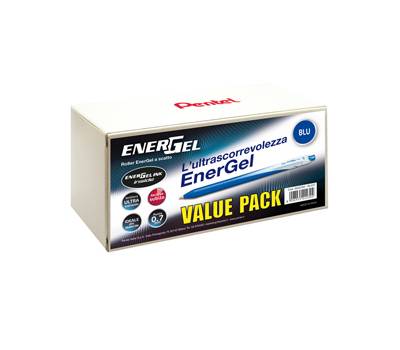 Roller a scatto Energel Slim punta 0,7 mm blu value pack 20,4 pezzi - 12818