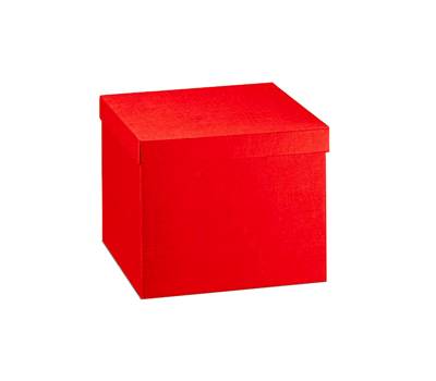 Scatola con coperchio 30x30x24 cm seta rosso - 16070 Scatola con coperchio 30x30x24 cm seta rosso - 16070