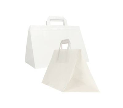 Shopper Flat XLarge 32 x 22 x 24 cm carta kraft bianco - 12169