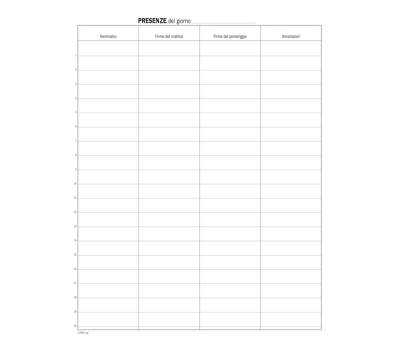 Registro firma presenza - 49 pagine - 31 x 24,5 cm - Data Ufficio - DU133810000 - 8008842586944 - DMwebShop