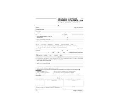Dichiarazione conformita' impianto - snap 5 copie autoricalcanti - 31 x 21 cm - DU184110000 - conf. 50 pezzi - Data Ufficio - 884250000G - 88640A - DMwebShop