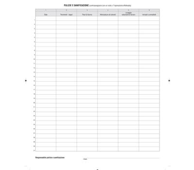 Registro pulizia e sanificazione in azienda - 40 pagine - 31 x 24,5 cm - Edipro - E2431 - 8023328243104 - DMwebShop